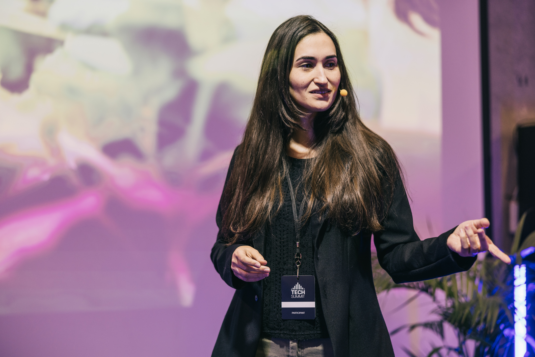 business woman at a forum